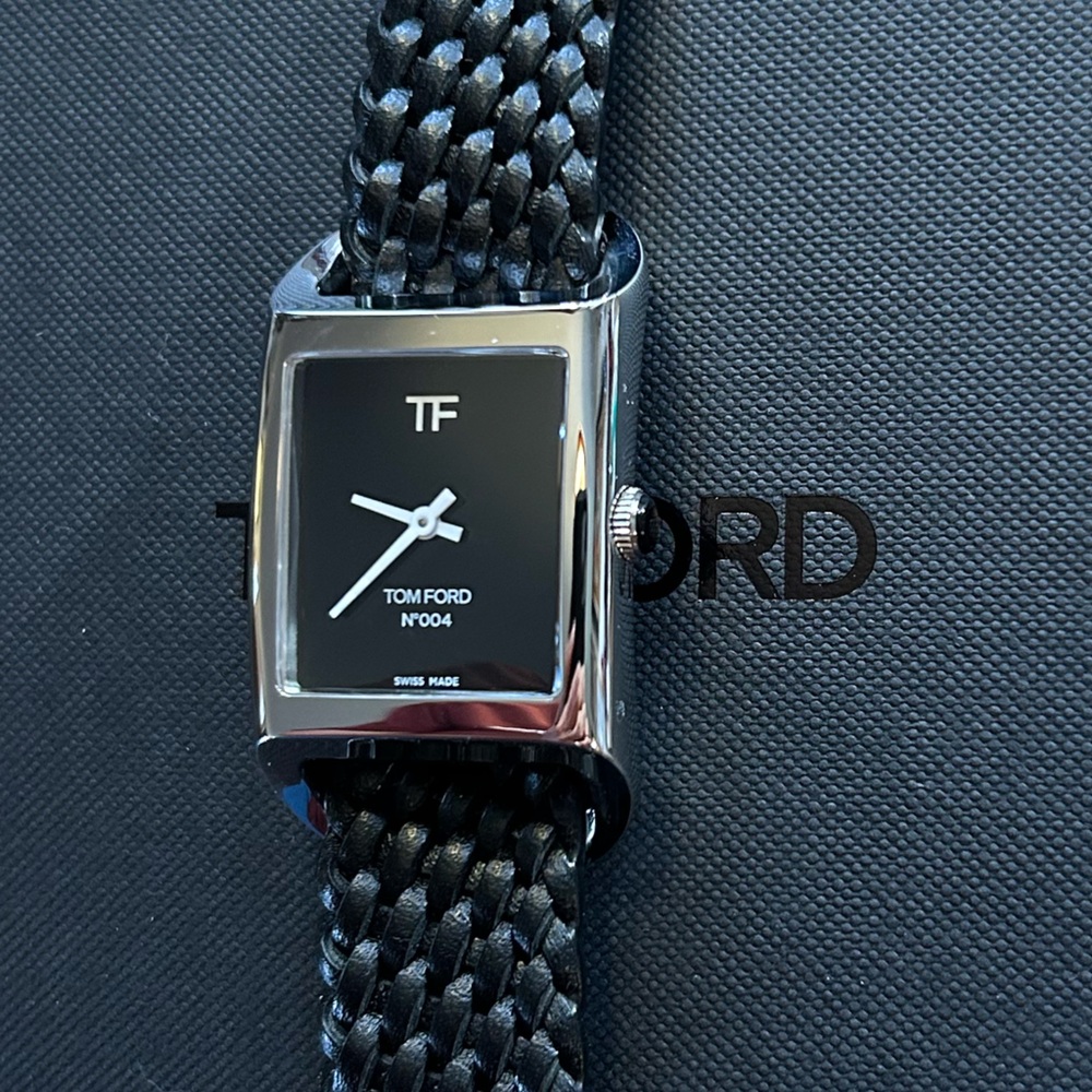 Tom Ford Watch With 35mm Black Face & Black Braided Band - Picture 4 of 10